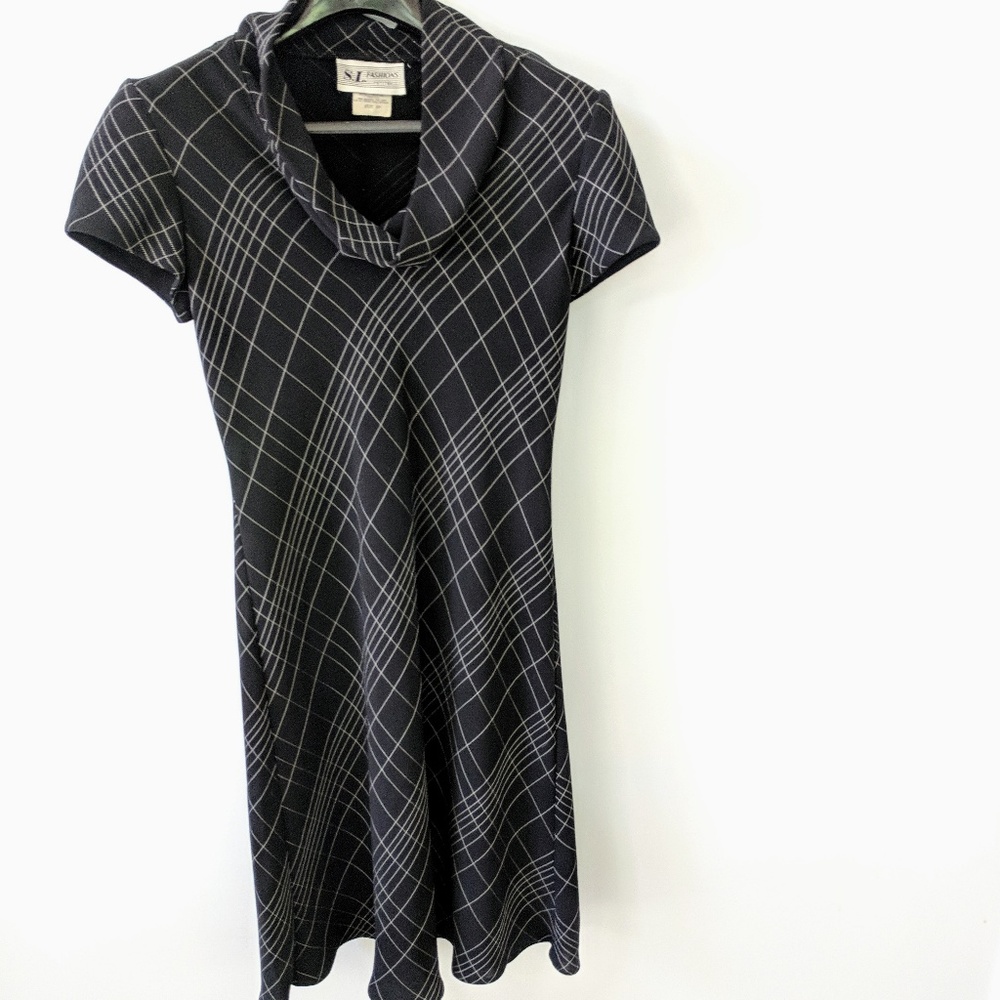 S.L. Fashions Vintage Dress w/Cowl Neck - 6P